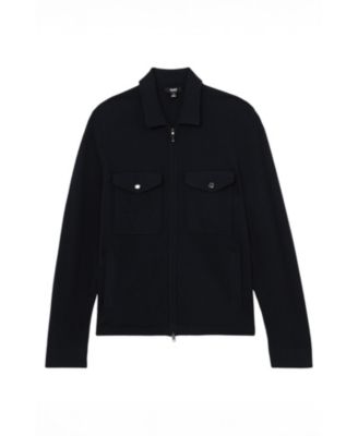 Men's Wool Knitted Zip-Through Overshirt