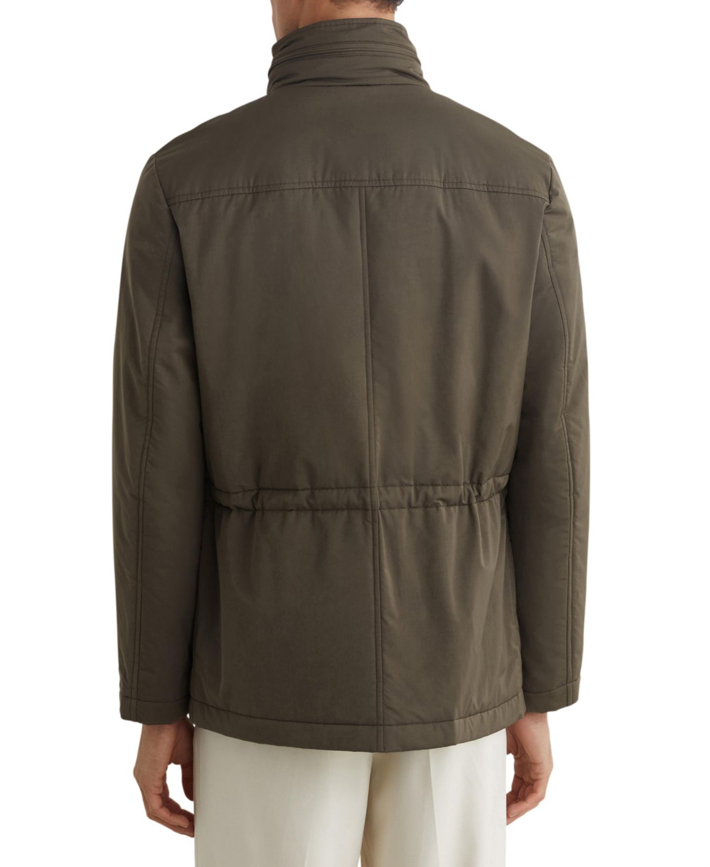 Мужская куртка REISS Oswald Cotton-Blend Padded Four-Pocket, цвет: Хаки зелёный — фото 2