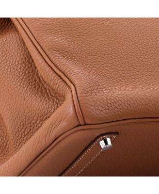 Birkin 35 Handbag Brown Clemence with Palladium Hardware