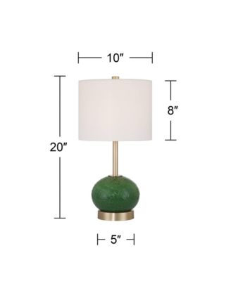 Maris 20" High Glass and Satin Brass Table Lamp Set with Dimmer