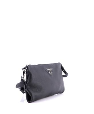 Medium Dual Strap Flat Crossbody Bag Vitello Daino