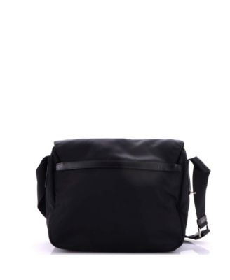 Large Double Buckle Flap Messenger Bag Tessuto