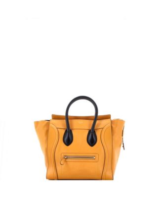 Mini Bicolor Luggage Bag Leather