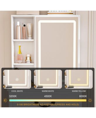 Durable Premium High Gloss Mirrored Nightstand with 2 Drawers Modern Bedroom End Table