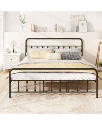 King Size Bed Frame with Headboard and Under Bed Storage