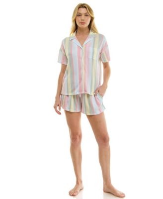Women's Collared Top and Pull-On Shorts, 2-Piece Set
