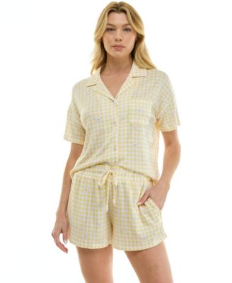 Women's Collared Top and Pull-On Shorts, 2-Piece Set