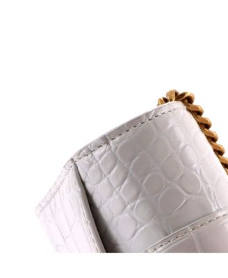 Hourglass Chain Wallet Embossed Leather