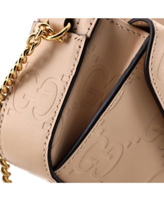 Super Mini Front Pocket Chain Shoulder Bag Jumbo GG Embossed Leather
