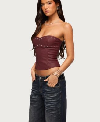 Women's Izara Studded Faux Leather Corset