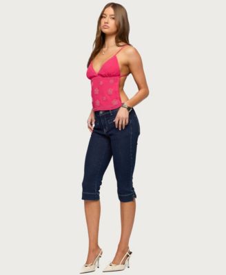 Women's Kazi Backless Floral Bead Top