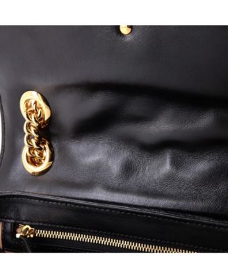 Small GG Marmont Flap Bag Diagonal Quilted GG Canvas with Leather