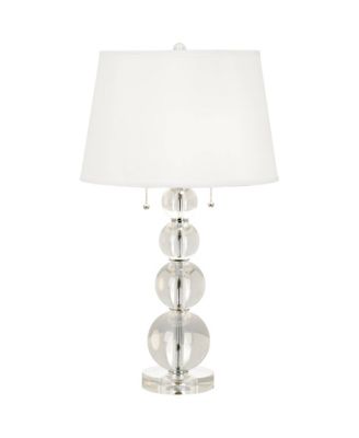 Modern Table Lamp High with USB Dimmer Stacked Crystal Spheres Drum Shade for Bedroom Living Room Desk Bedside