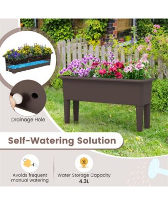 2 PCS Raised Garden Beds with Detachable Legs and Drainage Hole for Vegetables