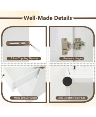 41.5 in Makeup Dressing Table with Power Outlets and LED Lighted Mirror
