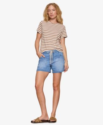 Women's Striped Crewneck Textured T-Shirt