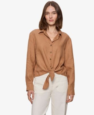 Women's Tie-Front Long-Sleeve Shirt