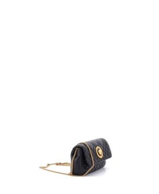 Mini Medusa Icon Chain Flap Bag Quilted Leather