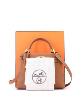 Kelly 25 Handbag Brown Epsom with Gold Hardware