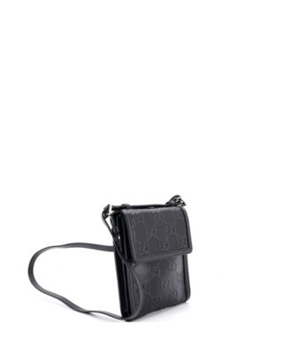 Small Flap Crossbody Bag GG Embossed Perforated Leather