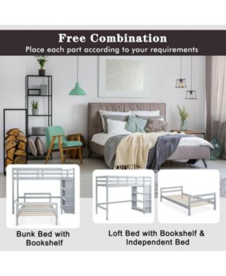 Loft Bed with Storage Shelves