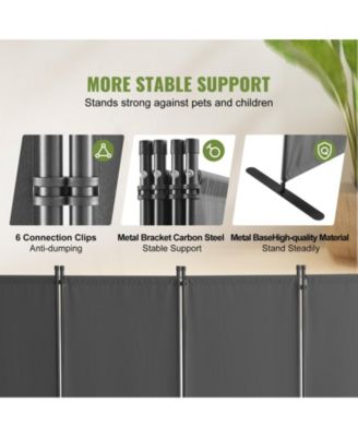 4-Panel Freestanding Fabric Room Divider with Metal Frame