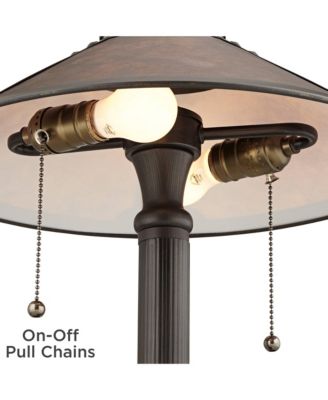 Mica Mission Desk Lamps 18 1/2" High Set of 2 Oil Rubbed Bronze for Bedroom Living Room Bedside Nightstand