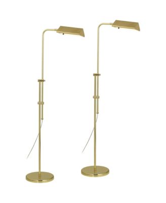 Tony Traditional 54" Tall Standing Floor Lamps Set of 2 Lights Pharmacy Adjustable Brass Finish for Living Room