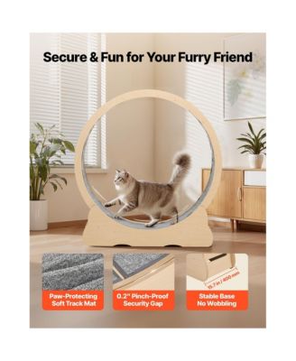 Zeus and Ruta 48 Inch Cat Exercise Wheel for Indoor Cats up to 28 lbs Carpeted Treadmill with Locking Mechanism