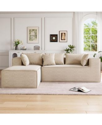 106.7" Modular Sectional Sofa, L-Shaped Cloud Couch with Chaise, Deep Seat Chenille