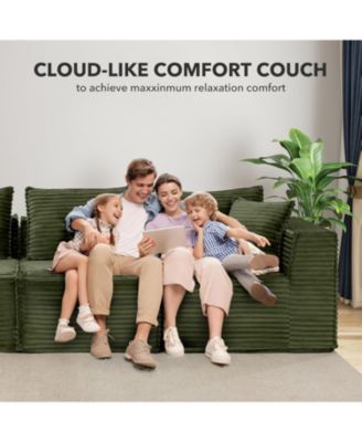 137" Cloud Sectional Sofa, L-Shaped Modular Couch with Chaise, Memory Foam