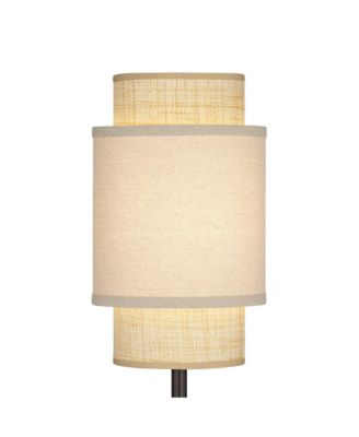 Tull 27" Tall Modern Table Lamps Set of 2 USB Port AC Power Outlet Living Room Charging Tan Tiered Shade