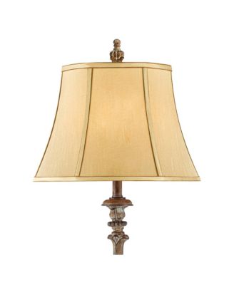 French Traditional 62" Tall Standing Floor Lamps Set of 2 Lights Candlestick Faux Wood Finish Living Room