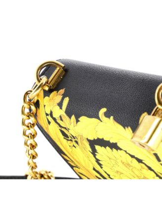 Small Medusa Padlock Icon Flap Bag Printed Leather