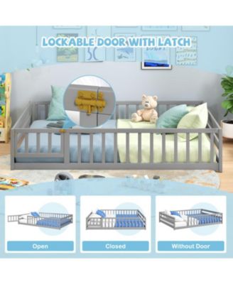 Kids House Bed Frame with Safety Guardrails