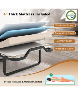 Cot Size Foldable Murphy Bed Cabinet with Lockable Wheels