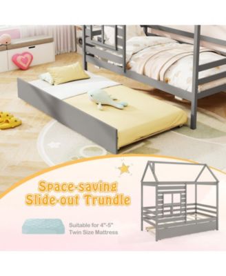 Kids House Bed Frame with Safety Rails