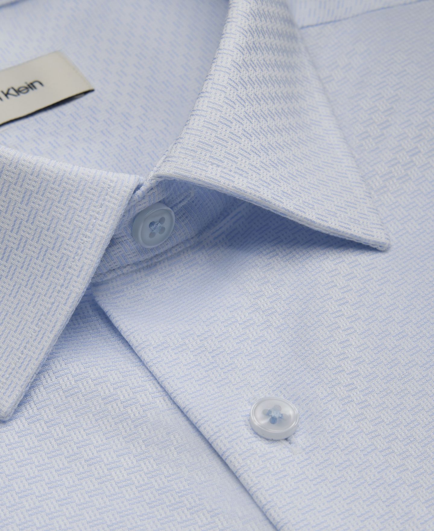 Мужская рубашка Calvin Klein Refined Cotton Stretch, Slim-Fit Dress Shirt, цвет: Синий — фото 4