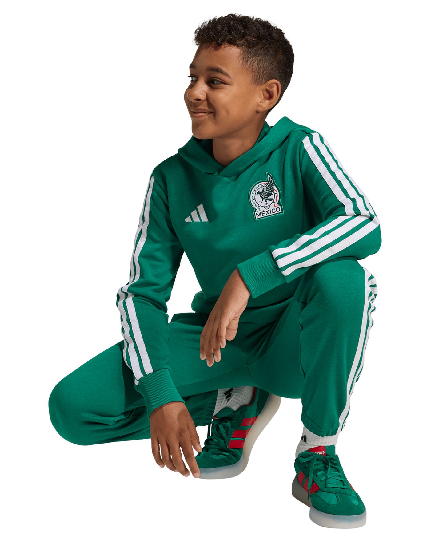Детское худи adidas Mexico DNA, цвет: Зелёный — фото 3