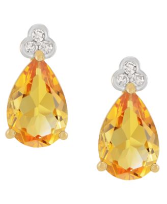 Amethyst (2-1/5 ct. t.w.) & Diamond Accent Stud Earrings in 14k Yellow Gold (Also Available in Multi-Stones)