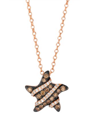 Nude Diamond (0.12 ct. t.w.) & Chocolate Diamond (0.39 ct. t.w.) Pendant Necklace in 14k Strawberry Gold