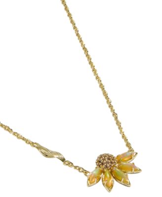 Anya Cubic Zirconia and Crystal Flower Short Pendant Necklace