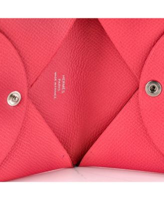 Pre-Owned HERMES Calvi Duo Card Holder Epsom