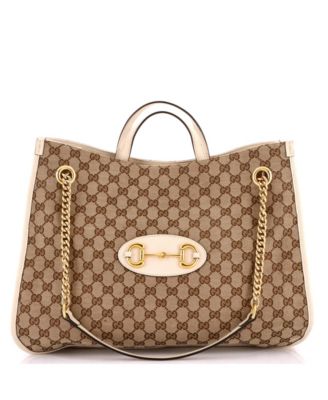 Large Horsebit 1955 Chain Tote GG Canvas with Leather