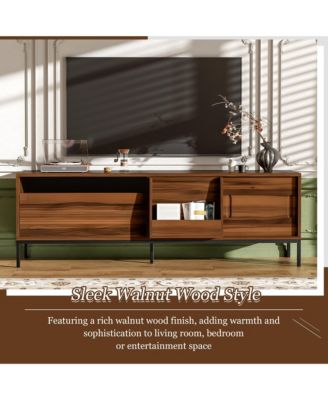  TV Stand for TVs up to 75 Inches, Media Console Entertainment Center with Drawer, Sliding Doors and Adjustable Shelves for Living Room