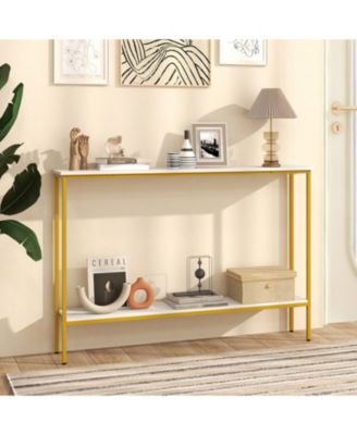 44 in Ultra-Slim Console Table with Lower Shelf and Anti-Tipping Kits