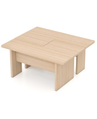 Modular L-Shaped Coffee Table Set of 2 with Multiple Configurations