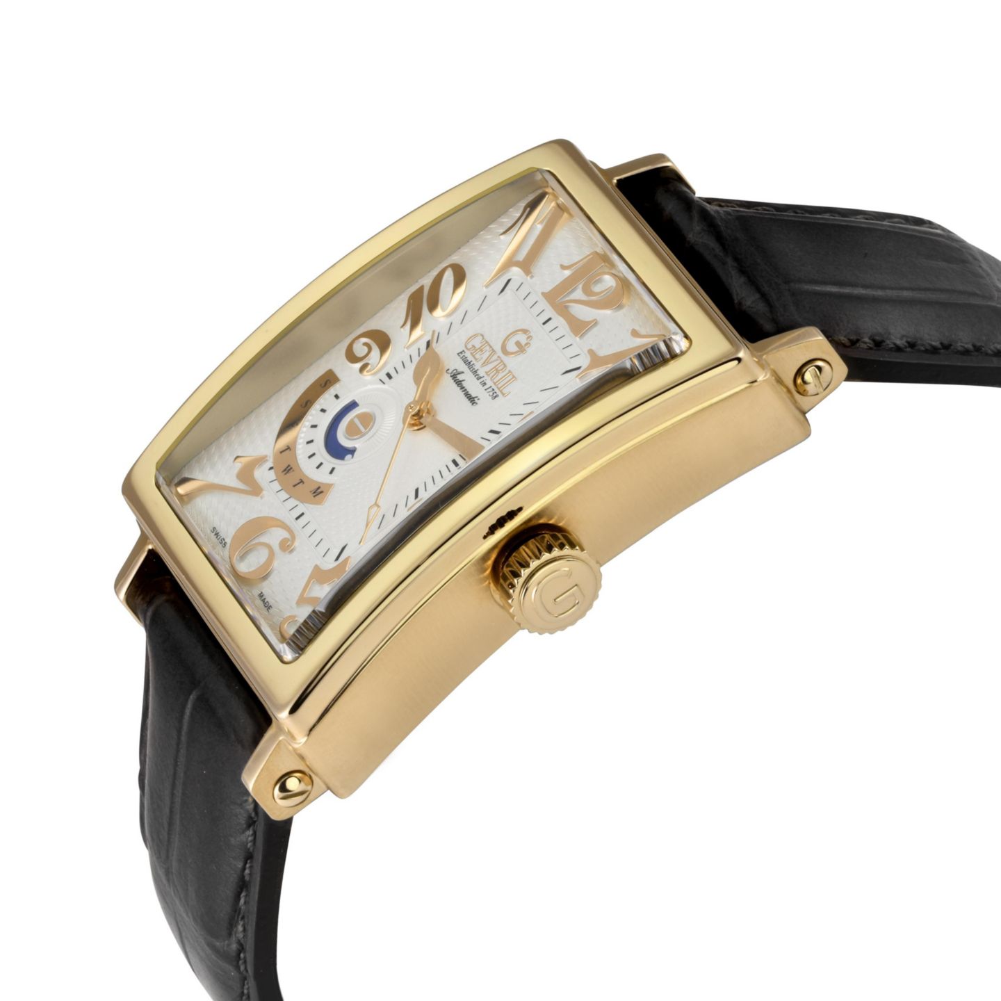 Мужские часы Gevril Avenue of Americas Swiss Automatic Leather Strap Watch — фото 2