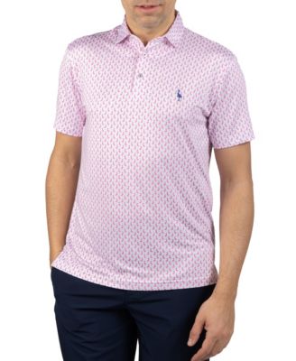 Men's Flamingos Printed Performance Polo Shirts