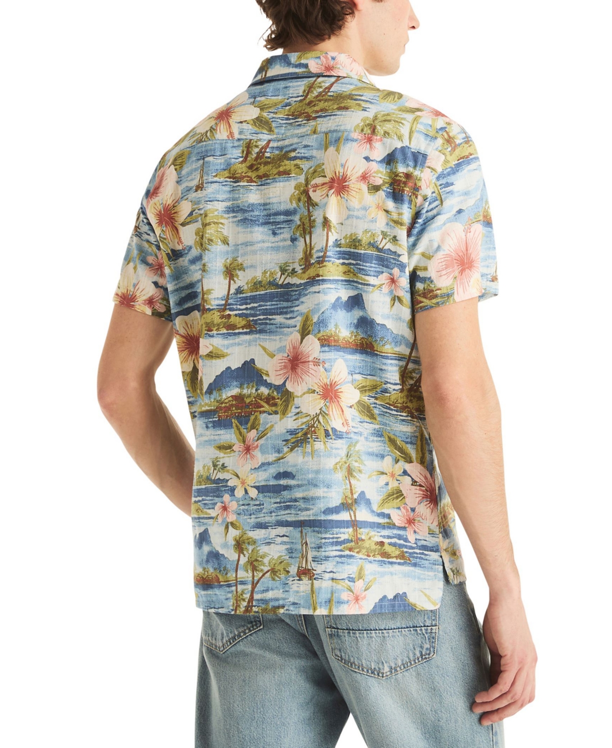 Nautica Men's Short-Sleeve Camp Collar Shirt